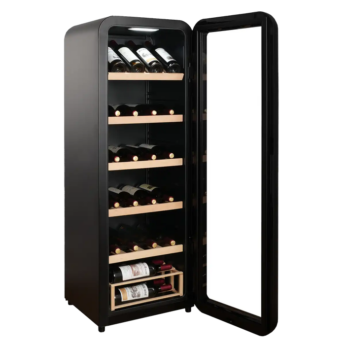 Cavecool Retro Basalt 51 bottle wine cooler, branding detail