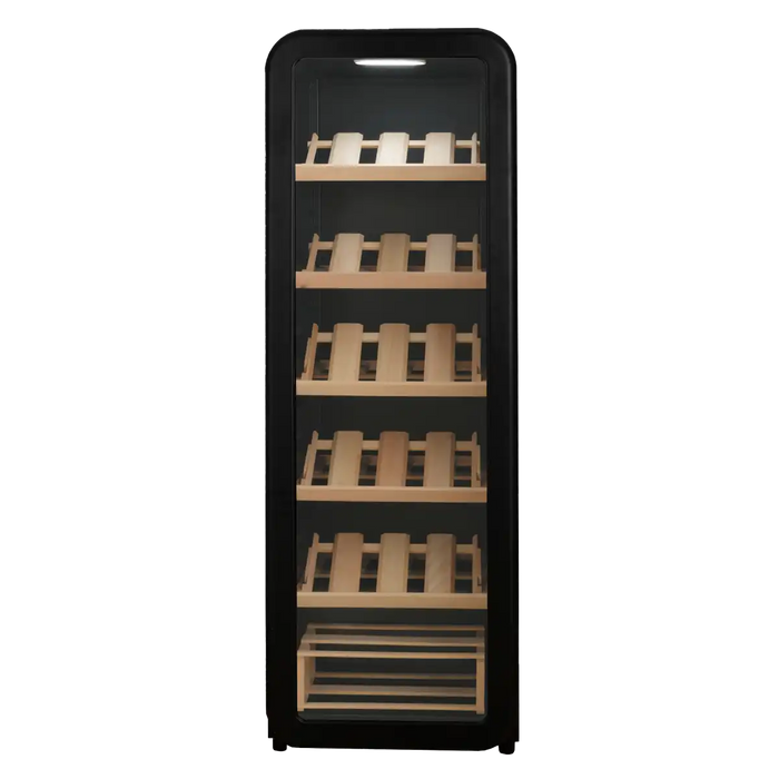Cavecool Retro Basalt 51 bottle wine cooler, three-quarter view