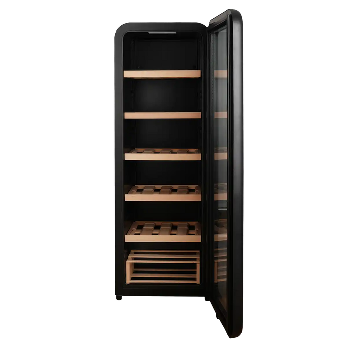 Cavecool Retro Basalt 51 bottle wine cooler, corner detail