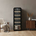 Cavecool Retro Basalt 51 bottle wine cooler, glass door reflection view