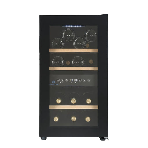 Cavecool Joy Azurite 16 bottle dual zone wine cooler, front view