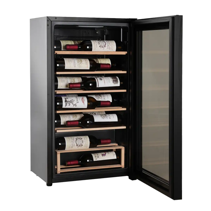 Cavecool Joy Opalite 17 bottle single zone wine cooler, side view