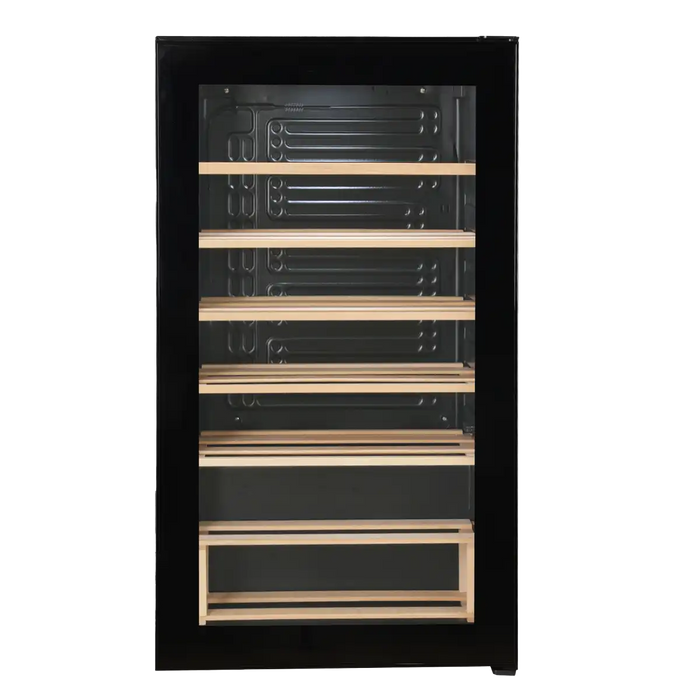 Cavecool Joy Opalite 17 bottle single zone wine cooler, open door view