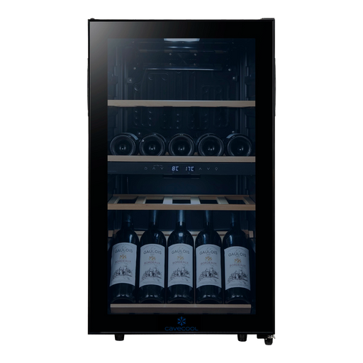 Cavecool Chill Ruby Special Edition 34 bottle dual zone wine cooler, front view