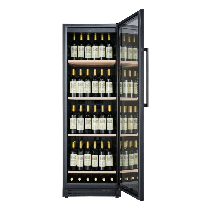 Cavecool Ideal Emerald 190 bottle multizone wine cooler, interior shelving view