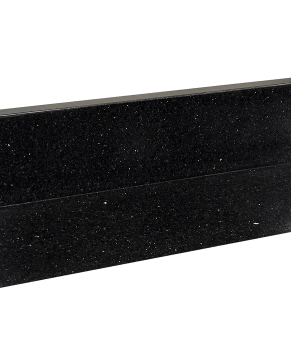 Stainless steel 2 door pizza counter with black granite work surface, front view view 3