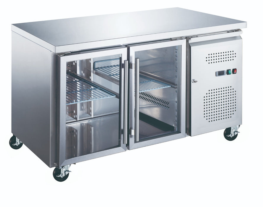Maxima 09400401 Counter Fridge 136cm 2 Glass Doors