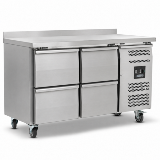 Blizzard HBC2-22 Four Drawer Refrigerated Counter With Upstand 282L