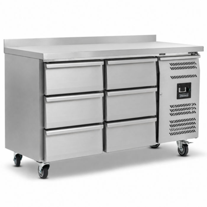 Blizzard HBC2-33 Six Drawer Refrigerated Counter With Upstand 282L
