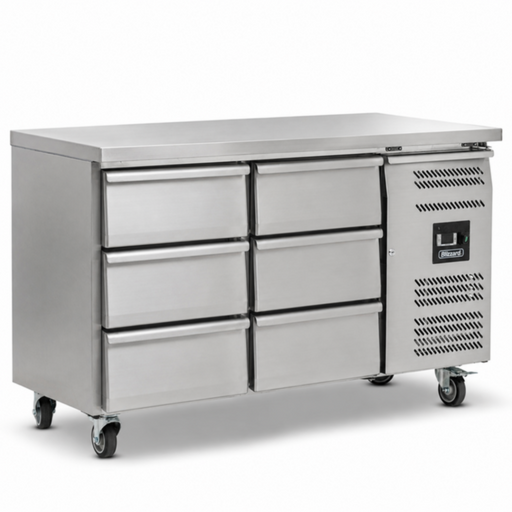 Blizzard HBC2NU-33 Six Drawer Refrigerated Counter Without Upstand 282L