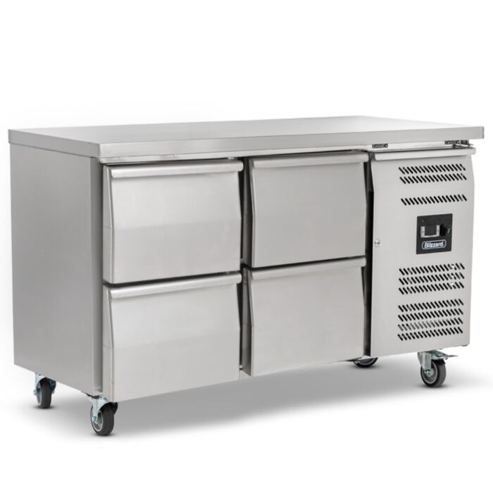 Blizzard HBC2NU-22 Four Drawer Refrigerated Counter Without Upstand 282L
