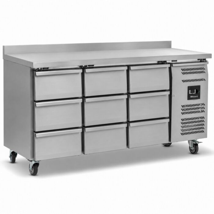 Blizzard HBC3-333 Nine Drawer Refrigerated Counter With Upstand 417L