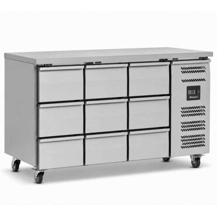 Blizzard HBC3NU-333 Nine Drawer Refrigerated Counter Without Upstand 417L