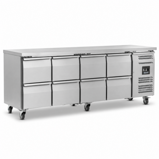 Blizzard HBC4NU-2222 Eight Drawer Refrigerated Counter Without Upstand 553L