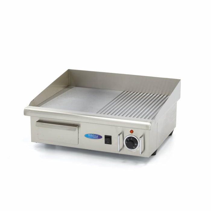 Maxima Electric Griddle 55cm Half Grooved Half Smooth with Drip Tray - view 1