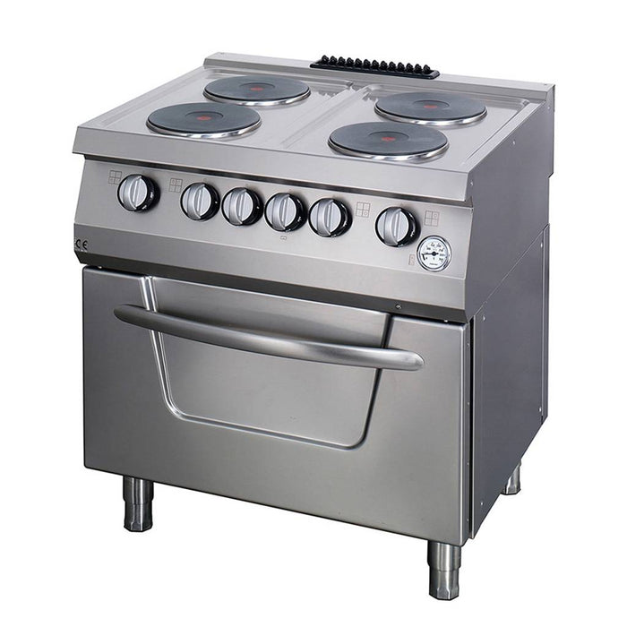 Maxima 09394997 Heavy Duty Stove 4 Burners Double Unit 70cm Deep with Oven Electric