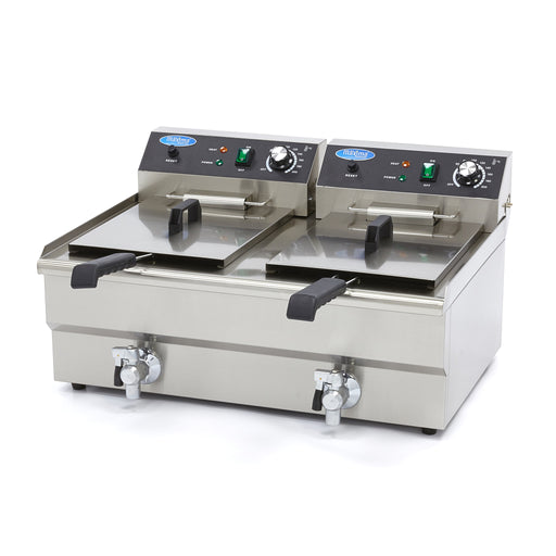 Maxima Electric Fryer 2x16L Twin Tank Twin Basket with Drain Tap - view 1