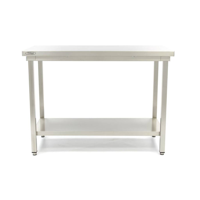 Maxima 09300959 Stainless Steel Table 120 x 60cm Adjustable Height with Storage Shelf