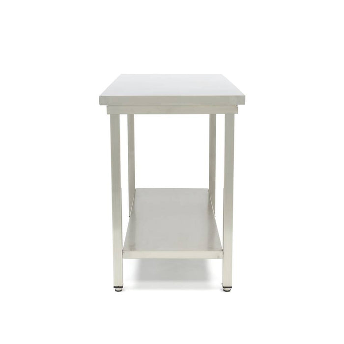 Maxima 09300959 Stainless Steel Table 120 x 60cm Adjustable Height with Storage Shelf