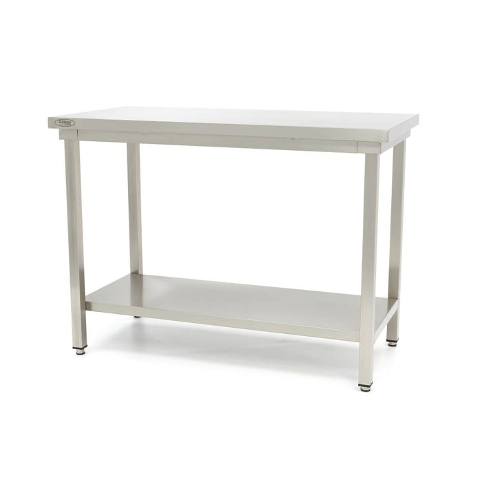 Maxima 09300956 Stainless Steel Table 100 x 60cm Adjustable Height with Storage Shelf