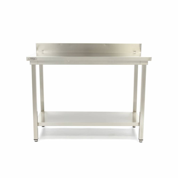 Maxima 09364033 Stainless Steel Table 120 x 70cm Adjustable Height with Backsplash