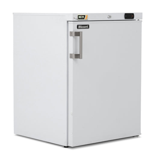 Blizzard 145L pharmacy refrigerator MED140, angled front view