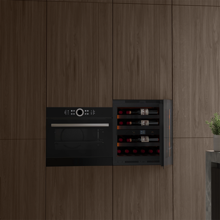 Pevino Imperial Push Open 23 bottle dual zone wine cooler, side view