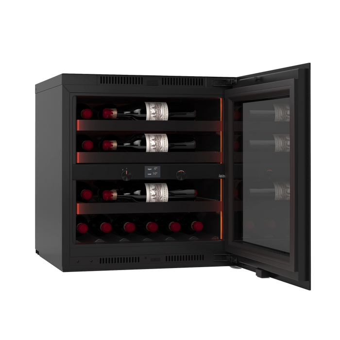 Pevino Imperial Push Open 23 bottle dual zone wine cooler, detail view