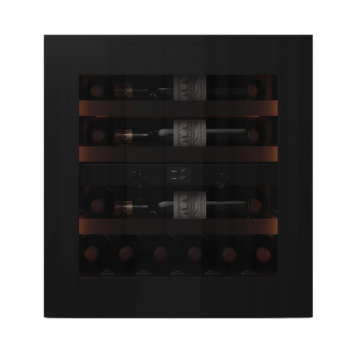 Pevino Imperial Push Open 23 bottle dual zone wine cooler, integrated, front view