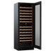 Pevino Noble wine cooler, 123 bottles, dual zone, black glass front