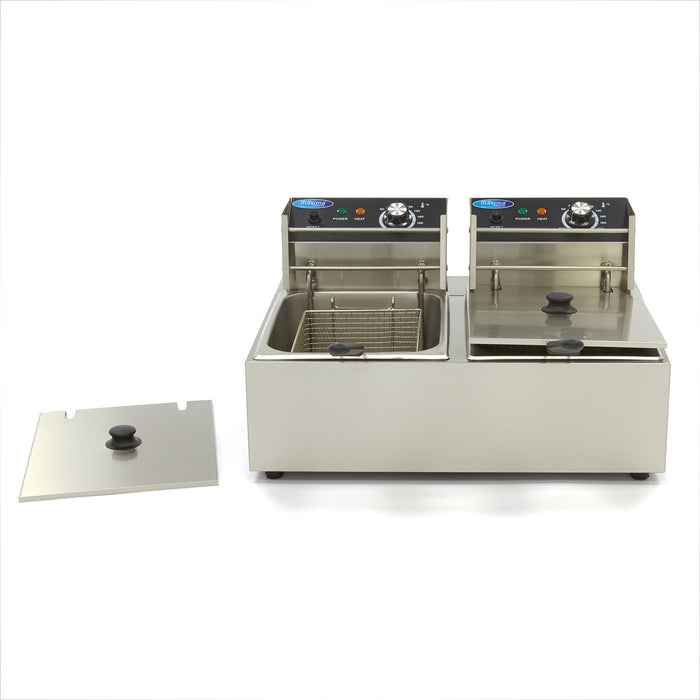 Maxima Electric Fryer 2x6L Twin Tank Twin Basket with Drain Tap - view 2