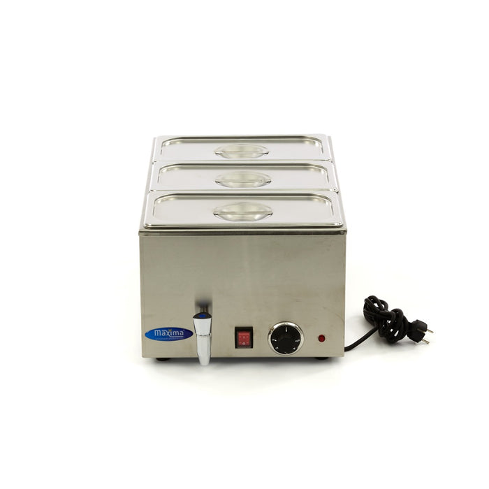 Maxima 09300011 Bain Marie with Tap incl 3 x 1/3 GN Set Electric