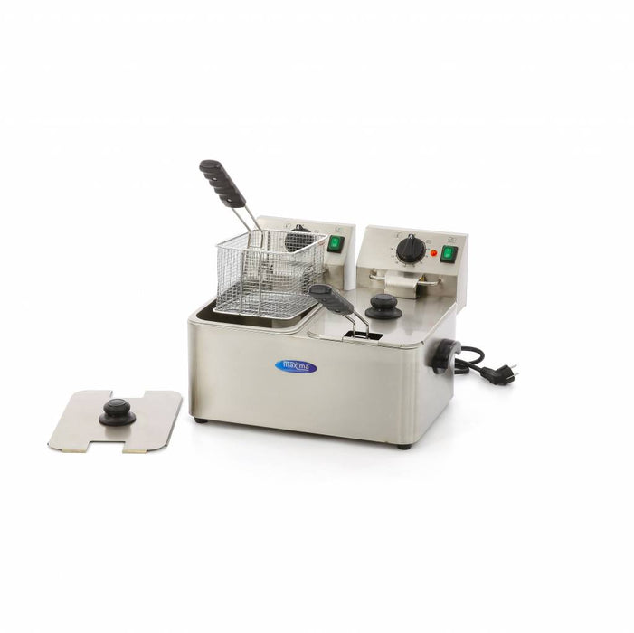 Maxima 09300411 Deep Fryer 2 x 4L 2 Baskets up to 2kg of Fries