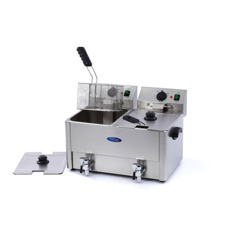 Maxima Electric Fryer 2x8L Twin Tank Twin Basket with Drain Tap - view 1
