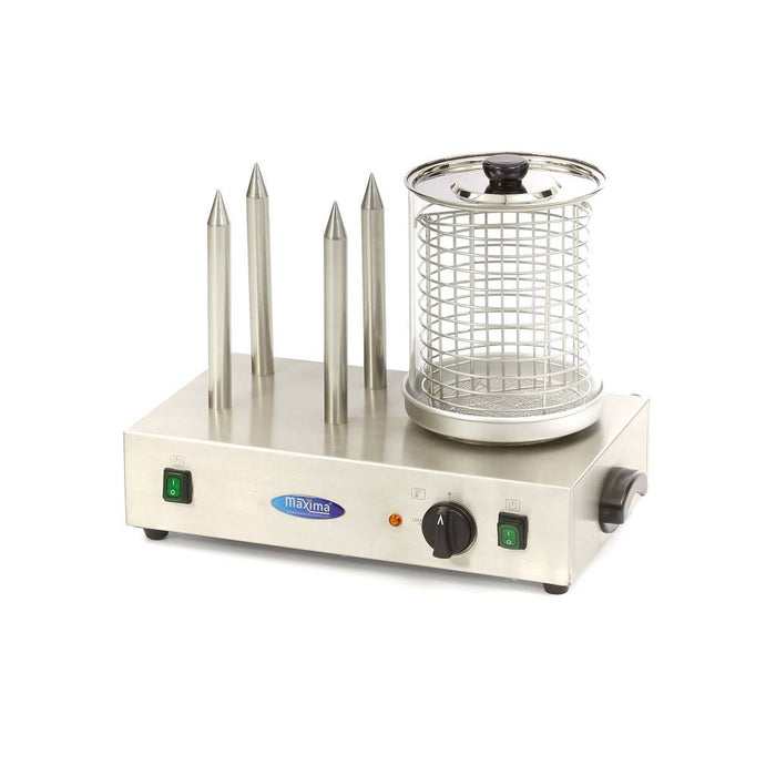 Maxima 09300585 Hot Dog Warmer Ø20 x 24cm Dishwasher Safe with 4 Spikes