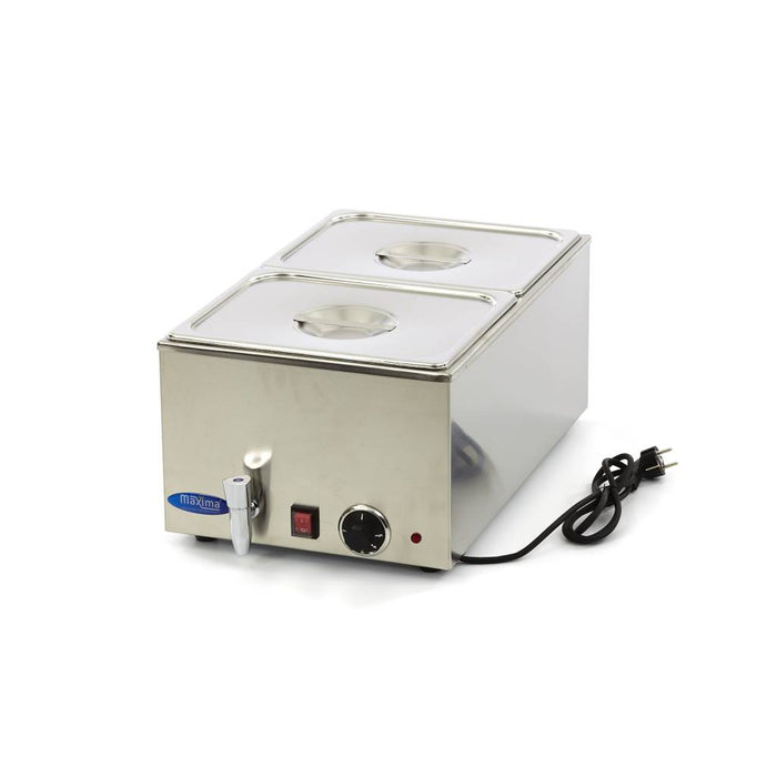 Maxima 09300010 Bain Marie with Tap incl 2 x 1/2 GN Set Electric