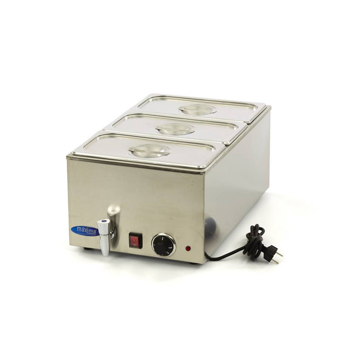 Maxima 09300011 Bain Marie with Tap incl 3 x 1/3 GN Set Electric