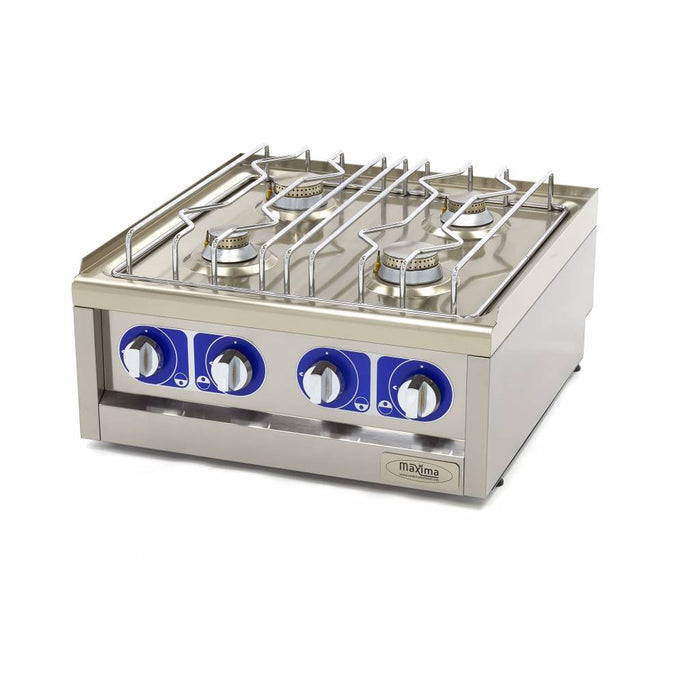 Maxima 09391520 Commercial Grade Cooker 4 Burners Double Unit 60cm Deep Gas