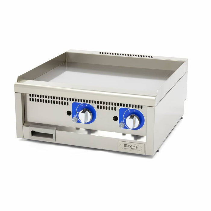 Maxima 09391600 Commercial Grade Griddle Smooth Double Unit 60cm Deep Gas