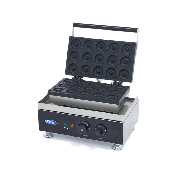 Maxima 09374012 Donut Maker 15 Mini Donuts Ø5cm with Built-in Timer