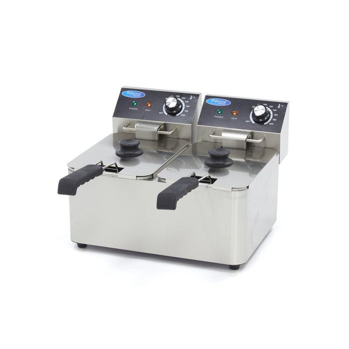 Maxima 09365212 Deep Fryer 2 x 4L 2 Baskets up to 1,5kg of Fries