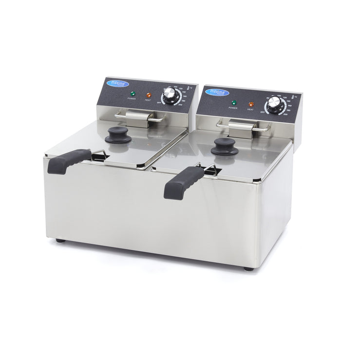 Maxima 09365225 Deep Fryer 2 x 8L 2 Baskets up to 2,8kg of Fries