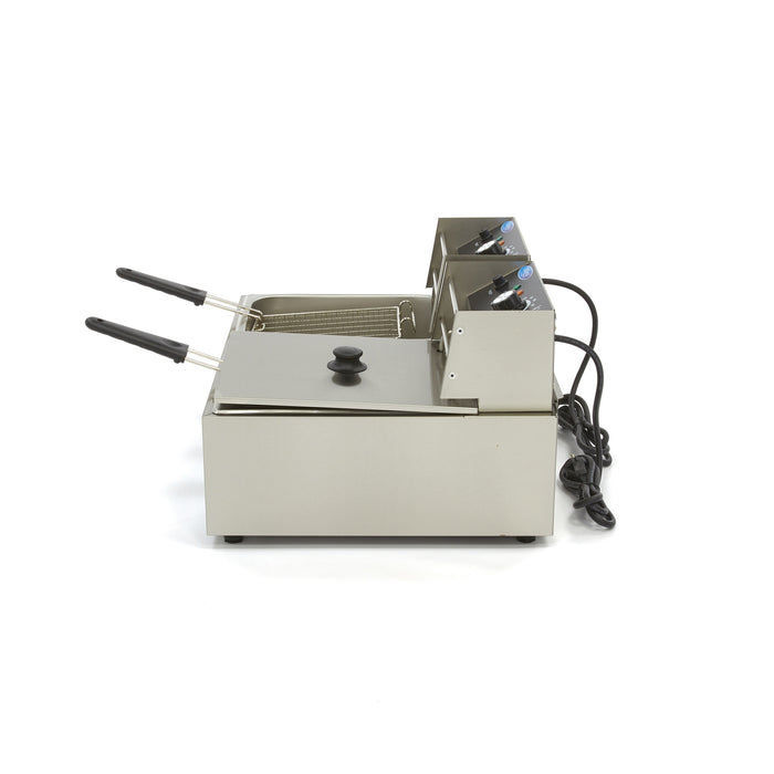 Maxima Electric Fryer 2x6L Twin Tank Twin Basket with Drain Tap - view 3
