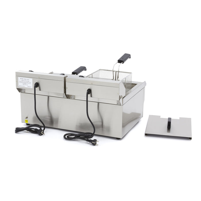 Maxima Electric Fryer 2x16L Twin Tank Twin Basket with Drain Tap - view 4