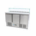 Maxima Pizza Prep Fridge, 137cm, 3 Doors, Fits 8 x 1/6 GN