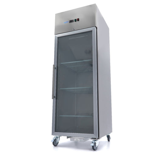 Maxima glass door fridge 600L stainless steel