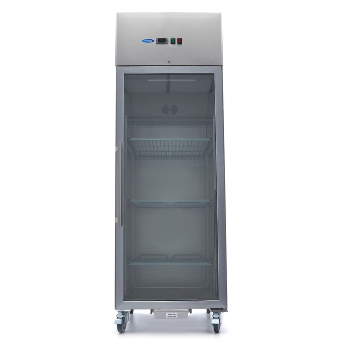 Maxima glass door fridge 600L stainless steel view 5