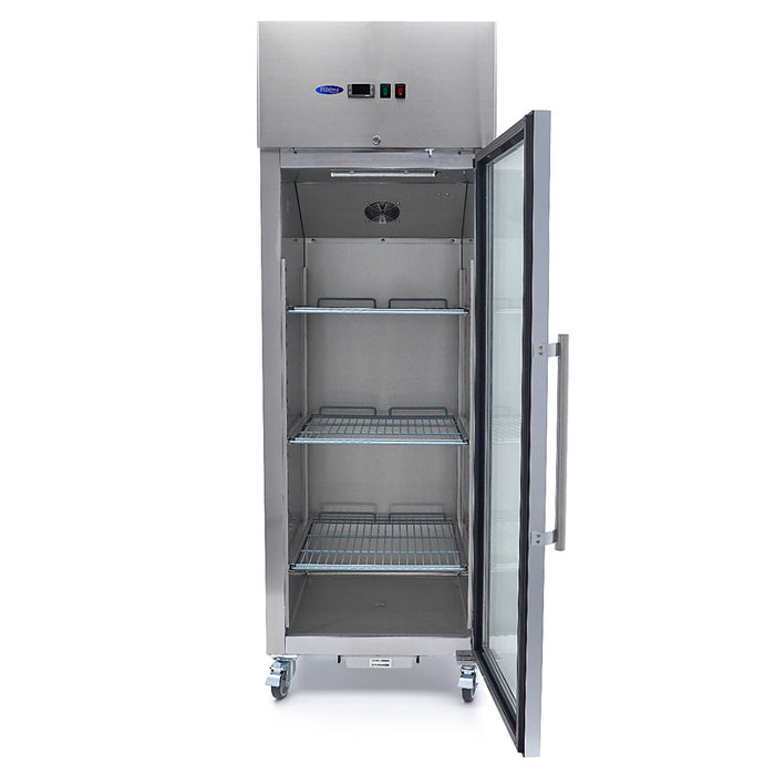 Maxima glass door fridge 600L stainless steel view 6