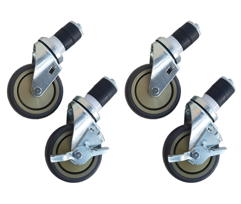 Maxima Worktable wheels 4 pcs, 2 with brakes, 4 inch / 10.2 cm