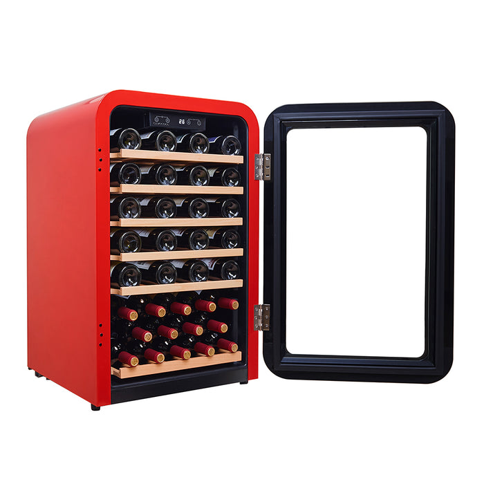 Cavecool Freestanding Wine Cooler Retro Apatite - 49 bottles - Single Zone - Red